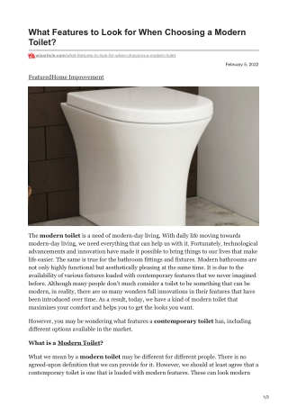 wizarticle.com-What Features to Look for When Choosing a Modern Toilet