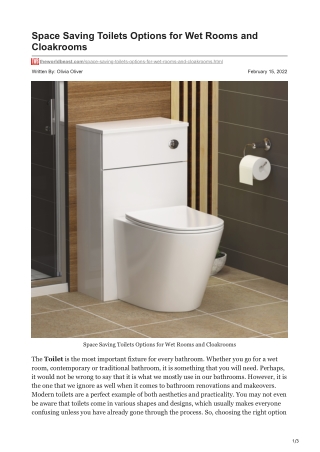 theworldbeast.com-Space Saving Toilets Options for Wet Rooms and Cloakrooms