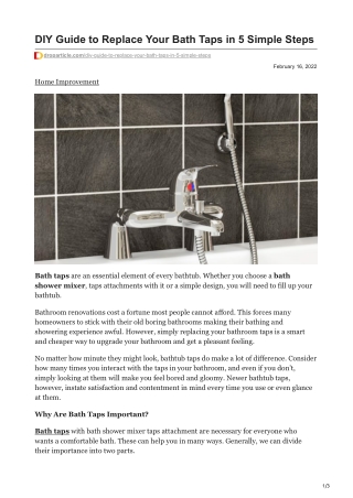 DIY Guide to Replace Your Bath Taps in 5 Simple Steps