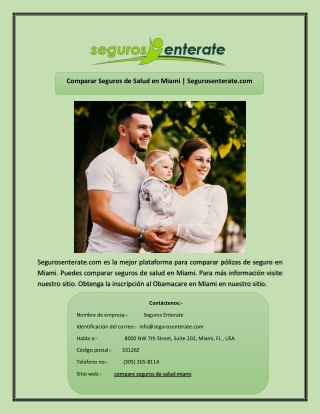 Comparar Seguros de Salud en Miami | Segurosenterate.com