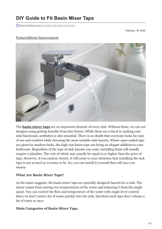 DIY Guide to Fit Basin Mixer Taps thetrustblog.com