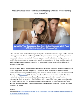 What Do Your Customers Gain from Online Shopping With Point of Sale Financing?