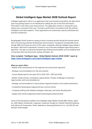 2021 Intelligent Apps Industry Global Analysis Report