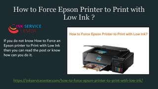 How to Force Epson Printer to Print with Low Ink