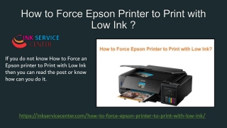 How to Force Epson Printer to Print with Low Ink