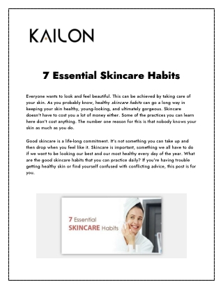 7 Essential Skincare Habits