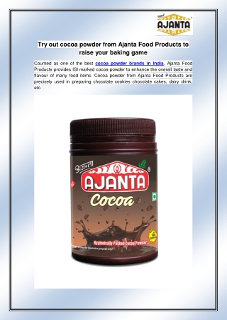 Cocoa Powder Brands In India