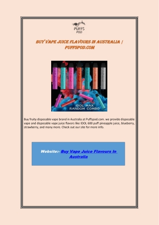Buy Vape Juice Flavours in Australia | Puffspod.com