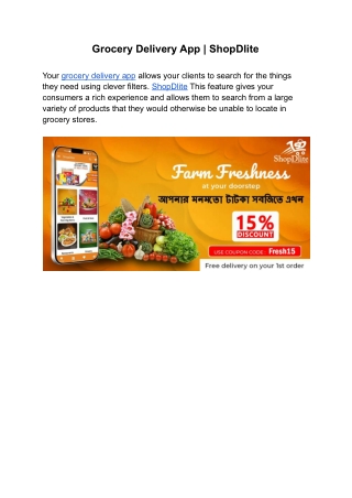 Grocery Delivery App | ShopDlite