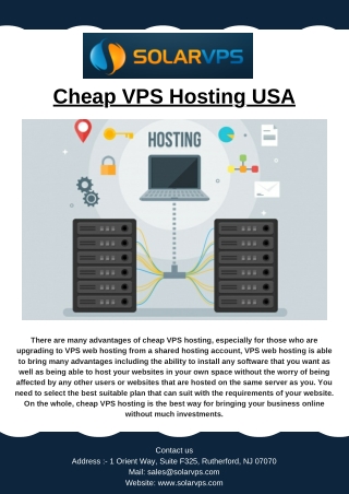 Cheap VPS Hosting USA