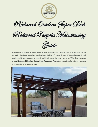 Buy Redwood Outdoor Super Deck Redwood Pergola Online | Loftanza