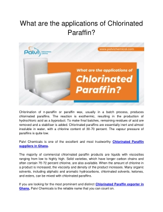 What are the applications of Chlorinated Paraffin_