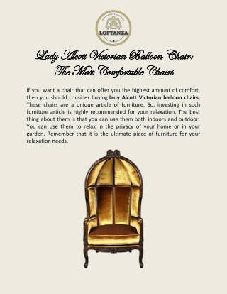 Buy Lady Alcott Victorian Balloon Chair Online | Loftanza