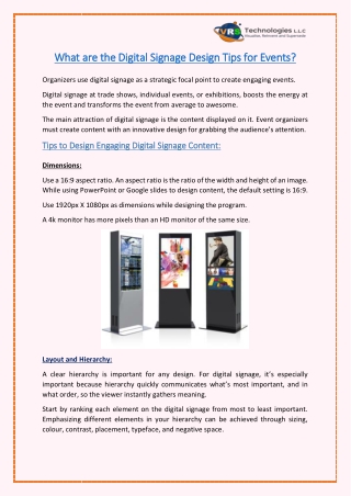 What are the Digital Signage Design Tips for Events?