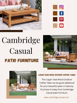 Logan Teak Wood Outdoor Coffee Table | Patio Furniture