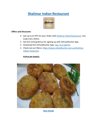 20% Off - Shalimar Indian Restaurant Menu Brighton, VIC