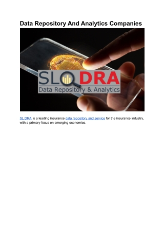 Data Repository And Analytics Companies