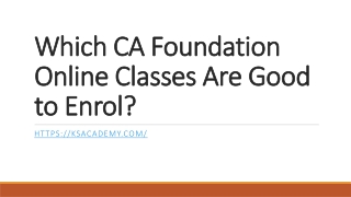 CA Foundation Online Classes