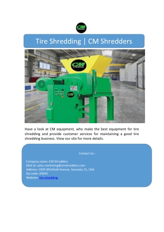 Tire Shredding | CM Shredders