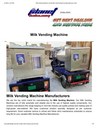 Milk Vending Machine