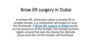 Brow lift surgery in Dubai