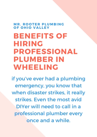 Benefits of hiring professional plumber in Wheeling