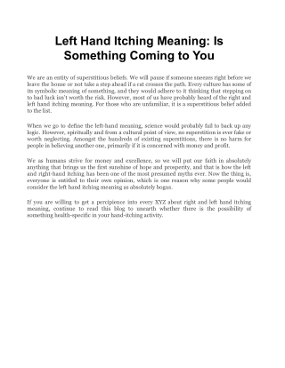 Left Hand Itching Meaning_ Is Something Coming to You