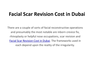 facial scar revision in dubai