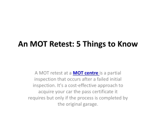 An MOT Retest 5 Things to Know