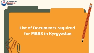 List of Documents required for MBBS in Kyrgyzstan