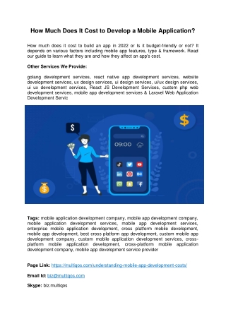 How Much Does It Cost to Develop a Mobile Application in 2022?