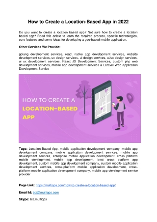 How to Develop a Location-Based App for Your Business in 2022?