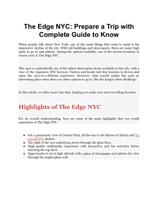The Edge NYC_ Prepare a Trip with Complete Guide to Know