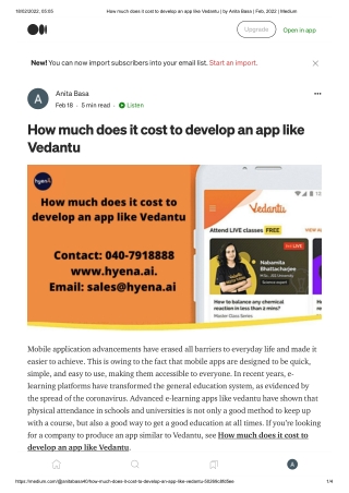 How much does it cost to develop an app like Vedantu _ by Anita Basa _ Feb, 2022 _ Medium
