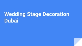 Wedding decorators in dubai