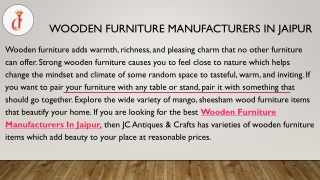 Wooden Furniture Manufacturers in Jaipur