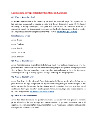 Latest Azure DevOps Interview Questions and Answers
