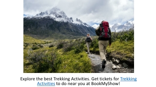 Experience Trekking Activities | Best Upcoming Trekking Activities
