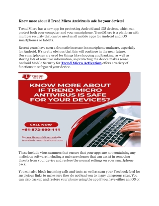 Know if trendmicro is safe for your device