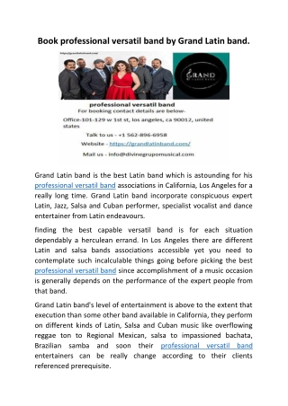 professional versatil band