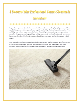 Benefits of Professional Carpet Cleaning