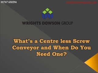 What’s a Centreless Screw Conveyor and When Do You Need One