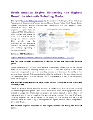 North America Region Witnessing the Highest Growth in Air-to-Air Refueling Market