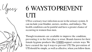 6 Ways to Prevent UTI