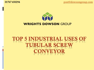 Top 5 Industrial Uses of Tubular Screw Conveyor