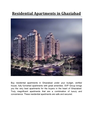 Residential Apartments in Ghaziabad