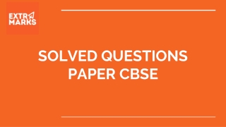 Solved Question Paper for CBSE