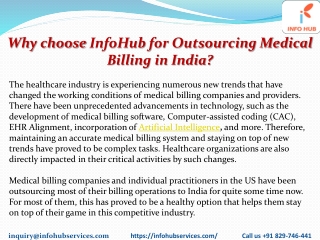 Why choose Infohub for outsourcing medical billin in india