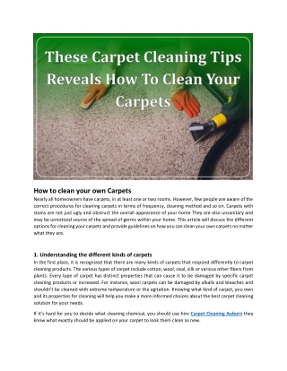 These Carpet Cleaning Tips reveals How to Clean Your Carpets