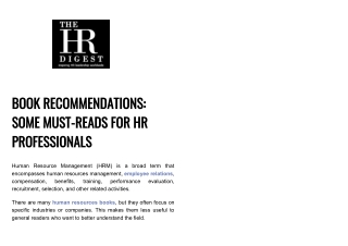 Books about Human Resources that Every HR Professional Should Read